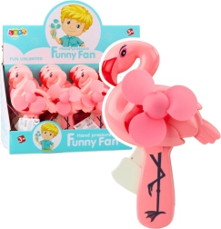 Ventilateur manuel mécanique pour enfants Flamant rose
