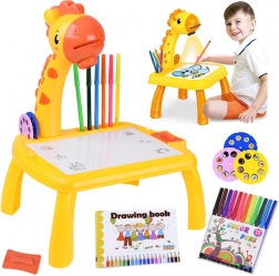 Projecteur pour enfants en forme de girafe avec table à dessin et 12 feutres – Girafe