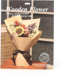 rose décorative 3D en bois