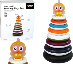 Pyramide empilable colorée avec anneaux et canard