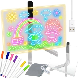 Tableau LED créatif pour écrire et dessiner RENEW FORCE avec 7 feutres