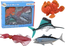 Set d’animaux marins Poissons de l’océan Pieuvre 4 pièces