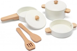 Set de vaisselle en bois pour enfants – blanc