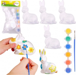 Lapins de Pâques en polystyrène à peindre - 4 pcs