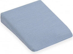 Housse en mousseline pour oreiller bébé – plan incliné New Baby Standard 30 × 37 cm, bleu
