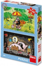 Puzzle DINO LA PETITE TAUPE – la journée de la taupe 2×48 pièces