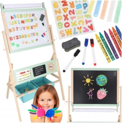 Tableau pour enfants en bois double face LULILO Kredo 3-en-1 avec aimants, papier et paniers