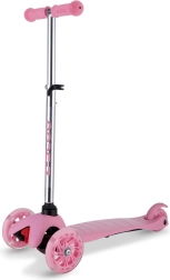 Trottinette rose à trois roues avec roues LED