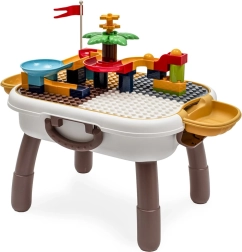 Table de jeu pour enfants Baby Mix – jeu de construction portable avec piste à billes et valisette de rangement
