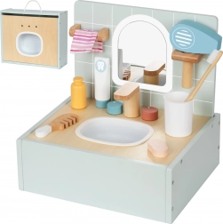 Salle de bain en bois avec accessoires de toilette par Tooky Toy
