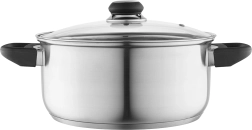 Marmite en acier inoxydable Altom Design Emilio 4,2 l, 24 cm avec couvercle en verre