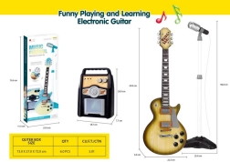Guitare électrique pour enfants avec amplificateur et microphone – set marron