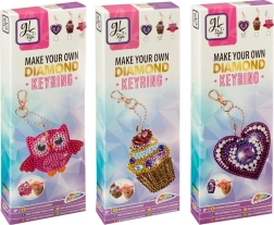 Crée ta propre porte-clés avec strass diamant – Chouette, Glace et Cœur