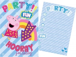 Set d’invitations de fête et enveloppes Peppa Pig (5+5)