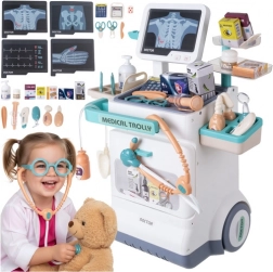 Station médicale pour enfants sur chariot avec ECG et radiographie, 26 pièces