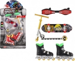 Set de doigts skateboard, waveboard, rollers et trottinette – plastique, assortiment