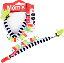 Hencz Toys clip coloré pour tétine avec anneau de dentition en silicone