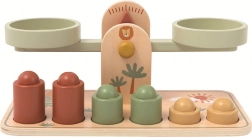 Balance à plateaux en bois pour enfants en couleurs pastel inspirée Montessori
