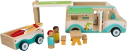 Caravane en bois avec remorque et accessoires