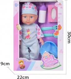 Poupée bébé 29 cm avec alimentation et accessoires