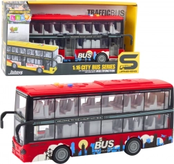 Autobus urbain à impériale 1:16 avec entraînement à friction, lumières et sons – rouge