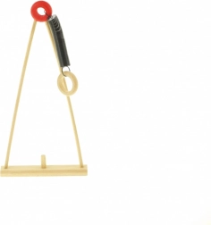 Balançoire en bois pour figurines avec ressort