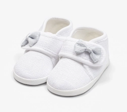 Chaussons pour bébé avec petit nœud New Baby blanc 12–18 mois