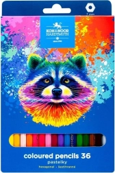 Crayons hexagonaux Raton laveur 36 pcs