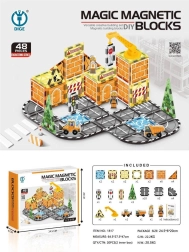 Jeu de construction magnétique Chantier 48 pièces