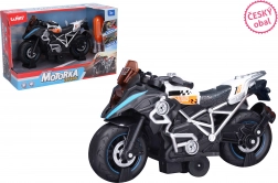 Moto à visser avec effets, blanche 20 cm – emballage tchèque