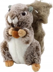 Écureuil en peluche avec noisette, brun 18 cm