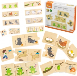 Viga puzzle logique en bois avec animaux – associer les actions