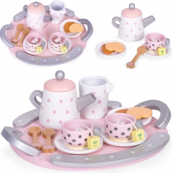 Service à thé en bois tasses théière 15 pièces ECOTOYS