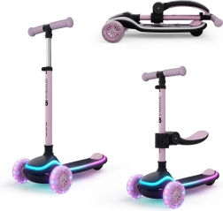 Kinderkraft Raket Up – trottinette et draisienne 2-en-1 rose