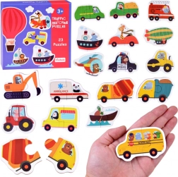 Puzzle pour enfants en 2 pièces – Transport : 23 puzzles éducatifs avec véhicules
