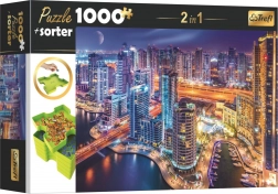 Puzzle Trefl avec trieur 2-en-1 Dubaï de nuit 1000 pièces