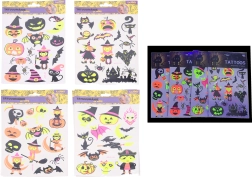 Tatouages temporaires fluorescents Halloween 16,5 × 22 cm
