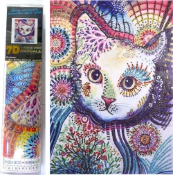Peinture diamant 7D – regard de chat 30 × 40 cm