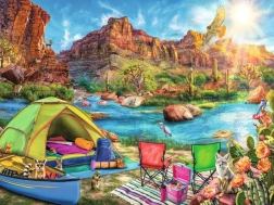 Puzzle RAVENSBURGER Camping dans le canyon 1500 pièces