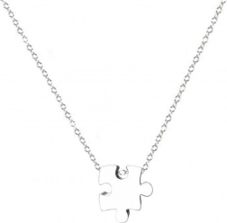 Chaîne en acier avec pendentif puzzle en acier chirurgical 316L