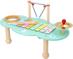 Table musicale pour enfants avec xylophone, triangle et cymbale
