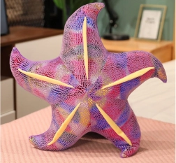Étoile de mer en peluche violette coussin 20 cm