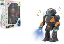 Robot marcheur en plastique avec lumières et sons 22 cm