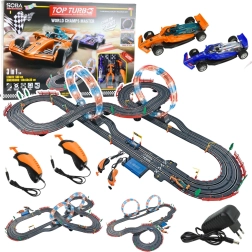 Circuit de course 3-en-1 avec loopings rétroéclairés, voitures et commandes 560 cm