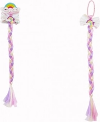 Élastique à cheveux avec nœud et tresse colorée à paillettes