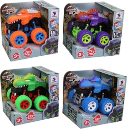 Voiture dinosaure à grandes roues en 4 couleurs