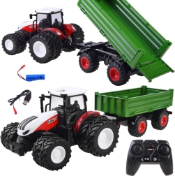 Tracteur télécommandé + remorque verte RC0602