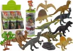 Set de figurines de dinosaures en tube avec accessoires – 12 pcs