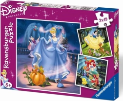Ravensburger puzzle Disney princesses Blanche-Neige, Cendrillon et Ariel 3×49 pièces