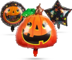 Set de ballons en aluminium pour Halloween en forme de citrouille - 5 pièces
